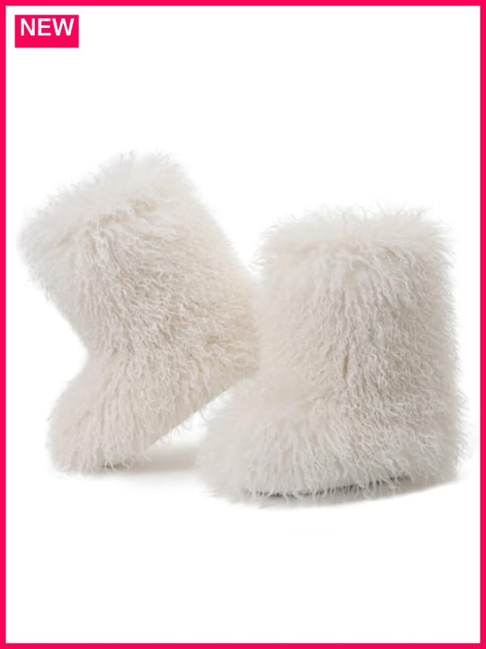Women's Faux Fur Mid-Calf Snow Boots Fluffy Slip-On Winter Boots - Picture 4 of 6